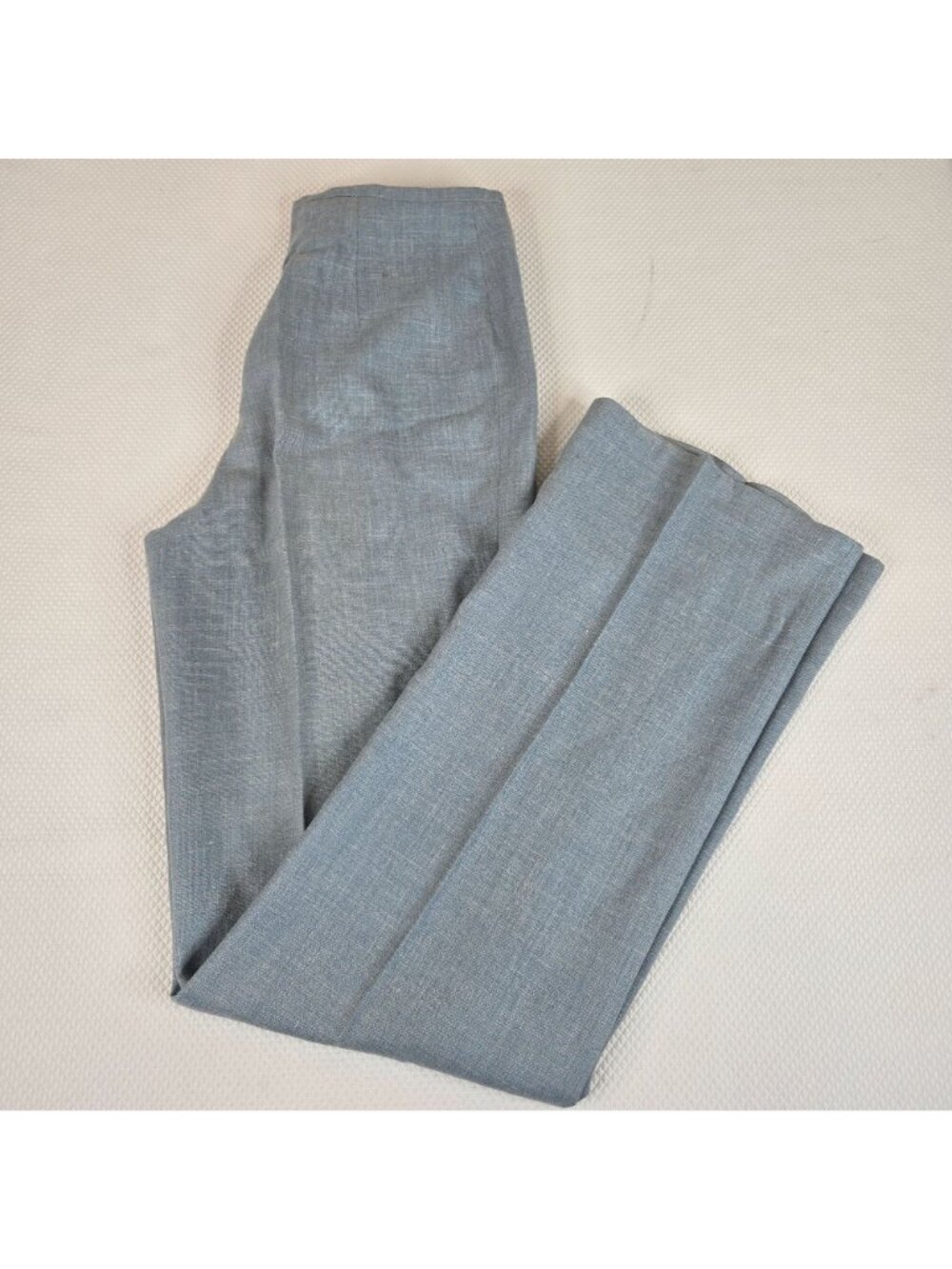Vintage Escada Lt Blue Wool Silk Linen High-Waisted Trousers Pants Womens XS - Picture 7 of 8